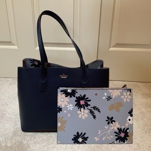 Kate Spade Navy Tote with Removable Pouch